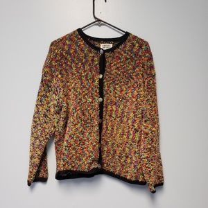 Chico's Design button down colorful sweater